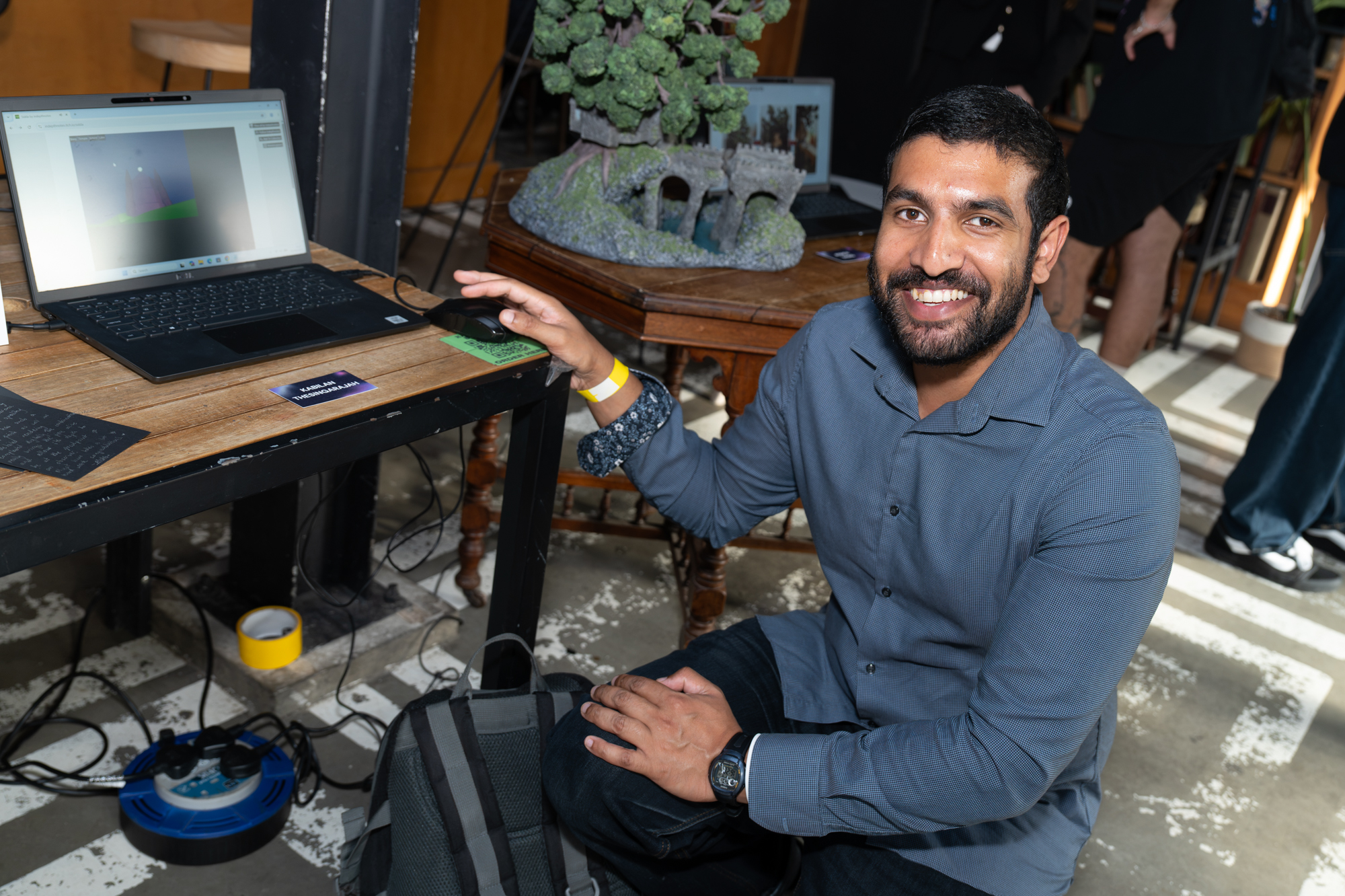 Person by a laptop